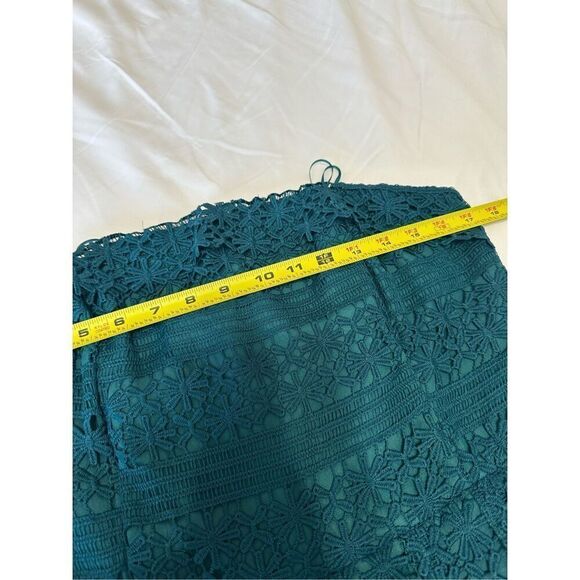 NWT Anthropologie Greylin Stowe Lace Jumpsuit Teal Strapless Wide Leg Size Petit - Picture 5 of 9